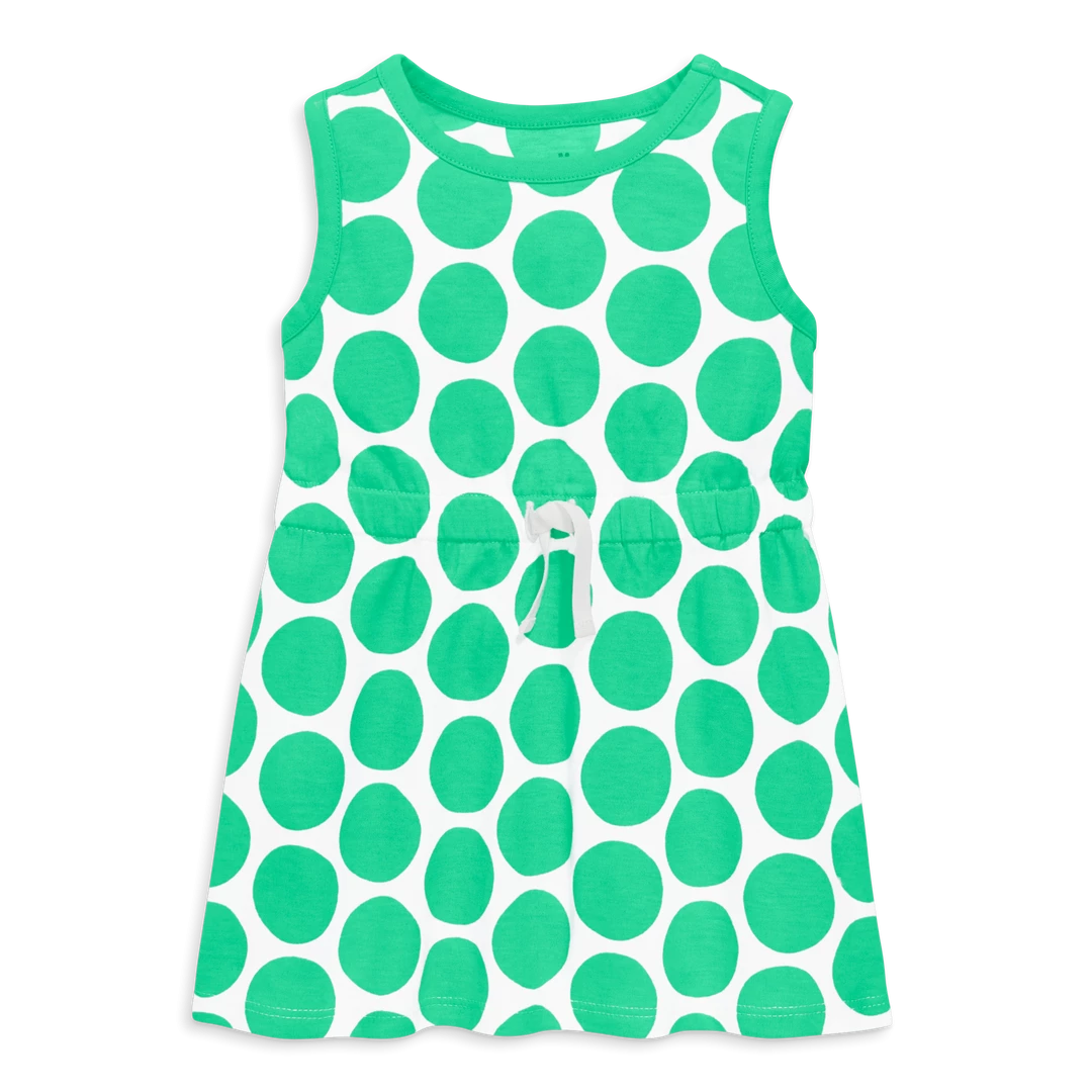 Primary.com $10 And Under Baby Drawstring Dress In Cutout Dot 6 Primary.com $10 And Under Baby Drawstring Dress In Cutout Dot