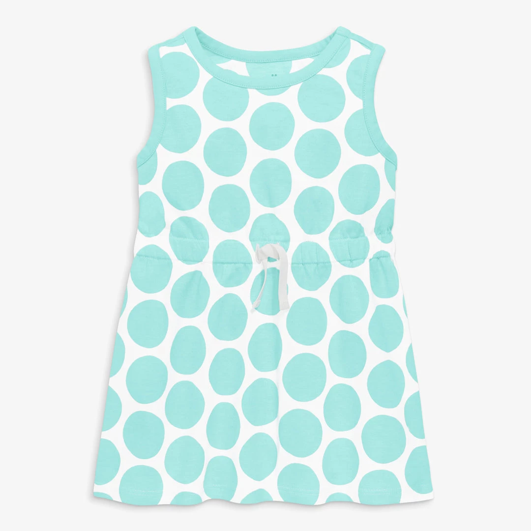 Primary.com $10 And Under Baby Drawstring Dress In Cutout Dot 4 Primary.com $10 And Under Baby Drawstring Dress In Cutout Dot