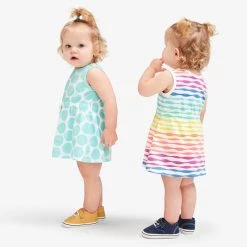 Primary.com $10 And Under Baby Drawstring Dress In Cutout Dot 12 Primary.com $10 And Under Baby Drawstring Dress In Cutout Dot