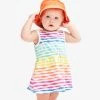 Primary.com Baby Drawstring Dress In Rainbow Waves $10 And Under