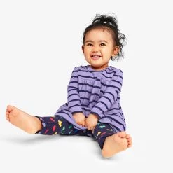 Primary.com Baby Long Sleeve Pocket Dress In Stripe