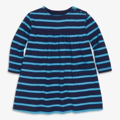 Primary.com Baby Long Sleeve Pocket Dress In Stripe