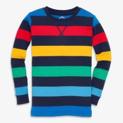 Primary.com Kids Organic PJ Top In Bold Rainbow Stripe $10 And Under 5 Primary.com Kids Organic PJ Top In Bold Rainbow Stripe $10 And Under