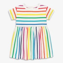Primary.com Baby Dress In Rainbow Stripe