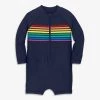 Primary.com Baby One-piece Rash Guard In Rainbow Placed Stripe 1 Primary.com Baby One-piece Rash Guard In Rainbow Placed Stripe