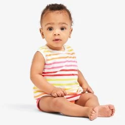 Primary.com $10 And Under Baby Pocket Tank In Tonal Stripes