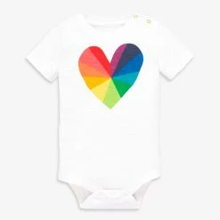 Primary.com Short Sleeve Babysuit In Prism Heart $10 And Under