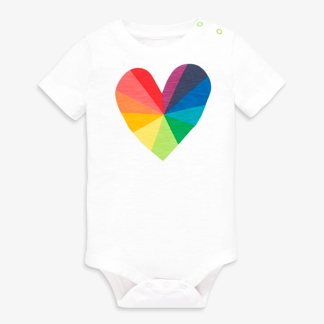 Primary.com Short Sleeve Babysuit In Prism Heart $10 And Under 4 Primary.com Short Sleeve Babysuit In Prism Heart $10 And Under
