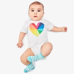 Primary.com Short Sleeve Babysuit In Prism Heart $10 And Under