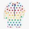 Primary.com Baby One-piece Rash Guard In Rainbow Dot Rainbow Swim