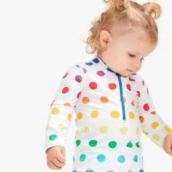Primary.com Baby Rash Guard In Rainbow Dot