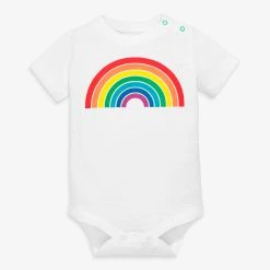 Primary.com Short Sleeve Babysuit In Rainbow Graphic $10 And Under