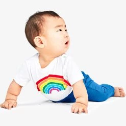 Primary.com Short Sleeve Babysuit In Rainbow Graphic $10 And Under
