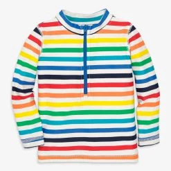 Primary.com Baby Rash Guard In Rainbow Stripe Rainbow Swim
