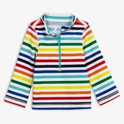 Primary.com Baby Rash Guard In Rainbow Stripe Rainbow Swim