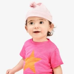 Primary.com Short Sleeve Star Babysuit In Bubblegum $10 And Under 7 Primary.com Short Sleeve Star Babysuit In Bubblegum $10 And Under