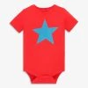 Primary.com $10 And Under Short Sleeve Star Babysuit In Poppy 1 Primary.com $10 And Under Short Sleeve Star Babysuit In Poppy