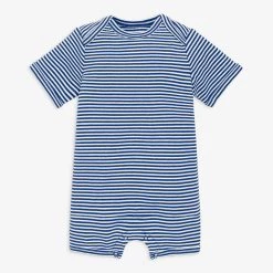 Primary.com Organic Babysuit Shortie In Mini Stripe
