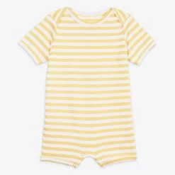 Primary.com Organic Babysuit Shortie In Mini Stripe