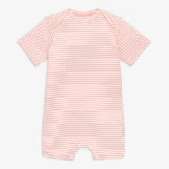 Primary.com Organic Babysuit Shortie In Mini Stripe
