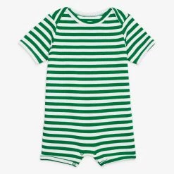 Primary.com Organic Babysuit Shortie In Mini Stripe