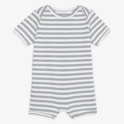 Primary.com Organic Babysuit Shortie In Mini Stripe