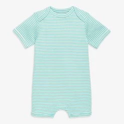 Primary.com Organic Babysuit Shortie In Mini Stripe