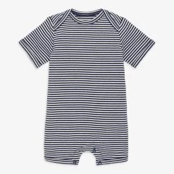Primary.com Organic Babysuit Shortie In Mini Stripe