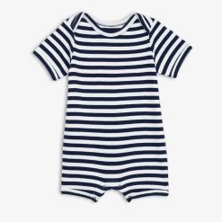 Primary.com Organic Babysuit Shortie In Mini Stripe