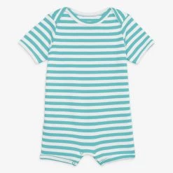 Primary.com Organic Babysuit Shortie In Mini Stripe