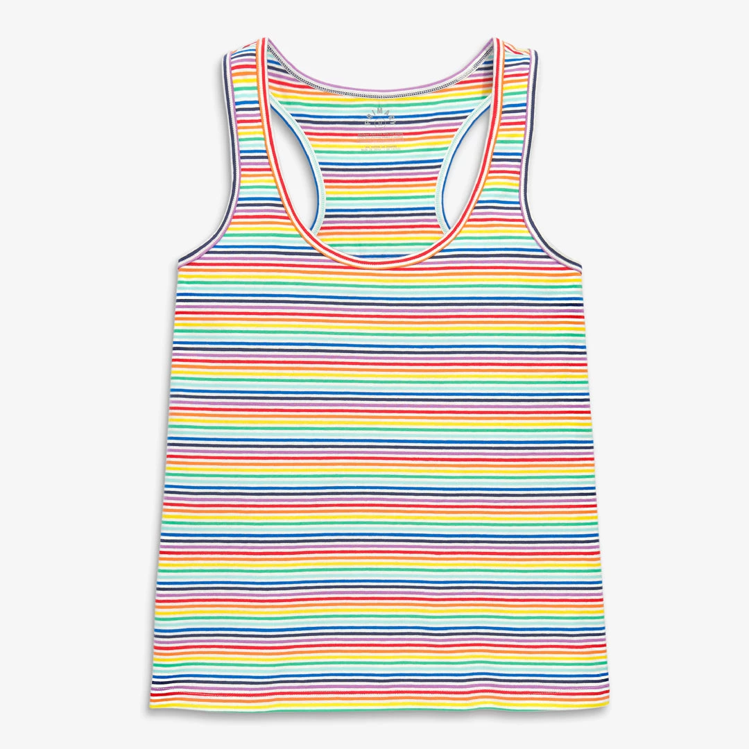Primary.com Grown-ups Lounge Tank In Rainbow Stripe 2 Primary.com Grown-ups Lounge Tank In Rainbow Stripe