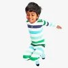 Primary.com Kids Organic Long Sleeve PJ Top In Bold Tonal Stripe