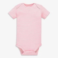 Primary.com Organic Short Sleeve Babysuit In Mini Stripe $10 And Under