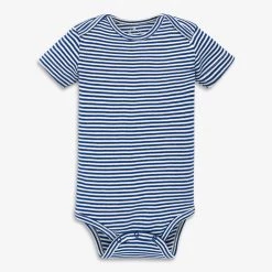 Primary.com Organic Short Sleeve Babysuit In Mini Stripe $10 And Under