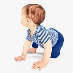 Primary.com Organic Short Sleeve Babysuit In Mini Stripe $10 And Under