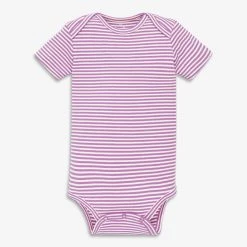 Primary.com Organic Short Sleeve Babysuit In Mini Stripe $10 And Under