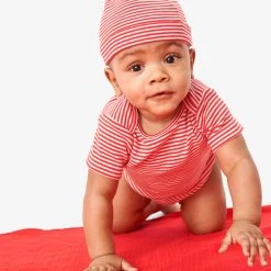 Primary.com Organic Short Sleeve Babysuit In Mini Stripe $10 And Under