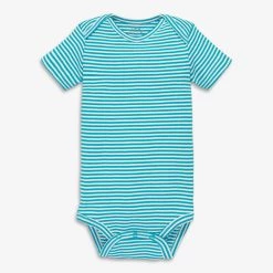 Primary.com Organic Short Sleeve Babysuit In Mini Stripe $10 And Under