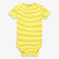 Primary.com Organic Short Sleeve Babysuit In Mini Stripe $10 And Under