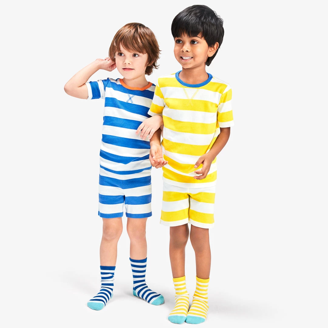 Primary.com Kids Organic PJ Short In Bold Stripe 8 Primary.com Kids Organic PJ Short In Bold Stripe