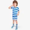 Primary.com Kids Organic PJ Short In Bold Stripe 1 Primary.com Kids Organic PJ Short In Bold Stripe
