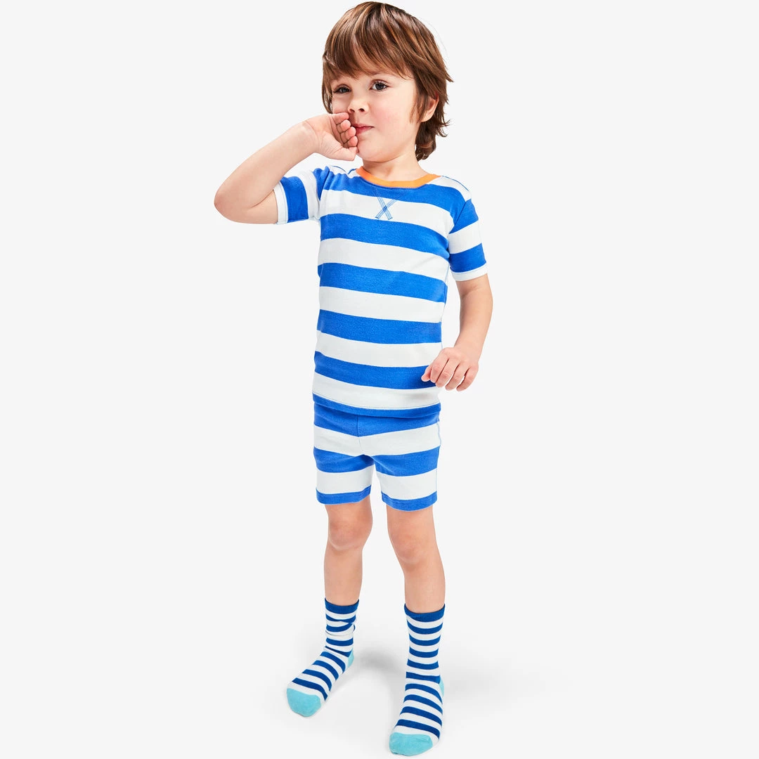 Primary.com Kids Organic PJ Short In Bold Stripe 3 Primary.com Kids Organic PJ Short In Bold Stripe