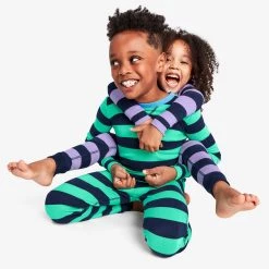 Primary.com Kids Organic PJ Top In Bold Stripe $10 And Under