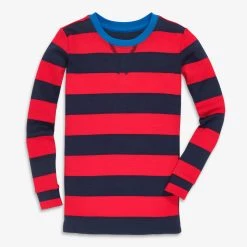 Primary.com Kids Organic PJ Top In Bold Stripe $10 And Under