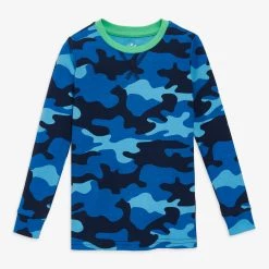 Primary.com $10 And Under Kids Organic Long Sleeve PJ Top In Camo
