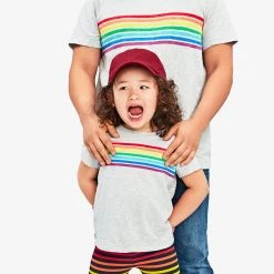 Primary.com $10 And Under Kids Graphic Tee In Bright Rainbow Stripe
