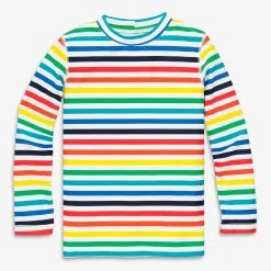 Primary.com Rainbow Swim Long Sleeve Rash Guard In Rainbow Stripe