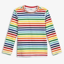 Primary.com Rainbow Swim Long Sleeve Rash Guard In Rainbow Stripe