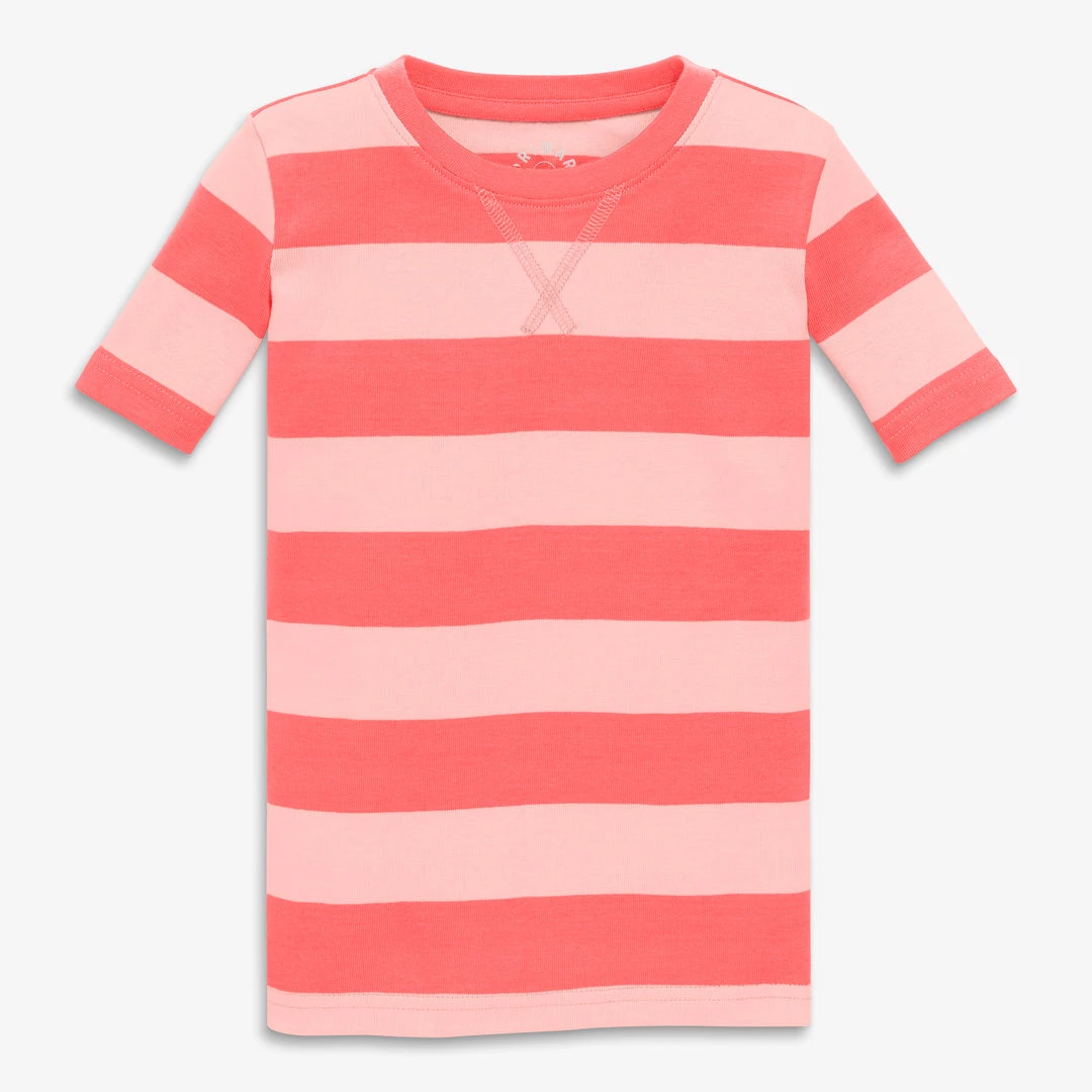 Primary.com Kids Organic Short Sleeve PJ Top In Bold Stripe 7 Primary.com Kids Organic Short Sleeve PJ Top In Bold Stripe